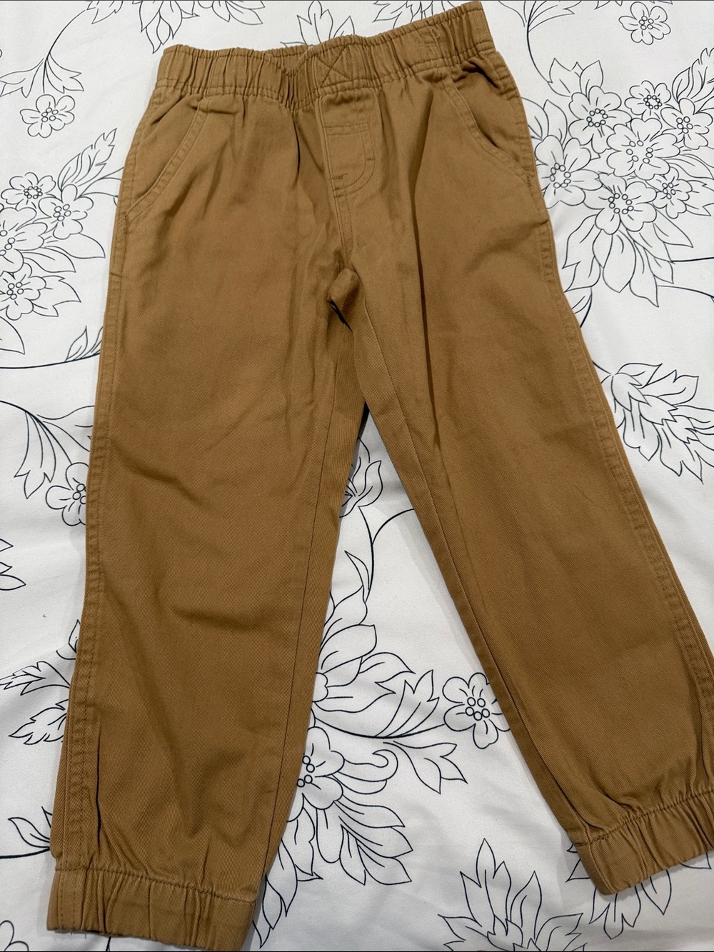Elastic Cuff Tan Kids  Jogger Pants